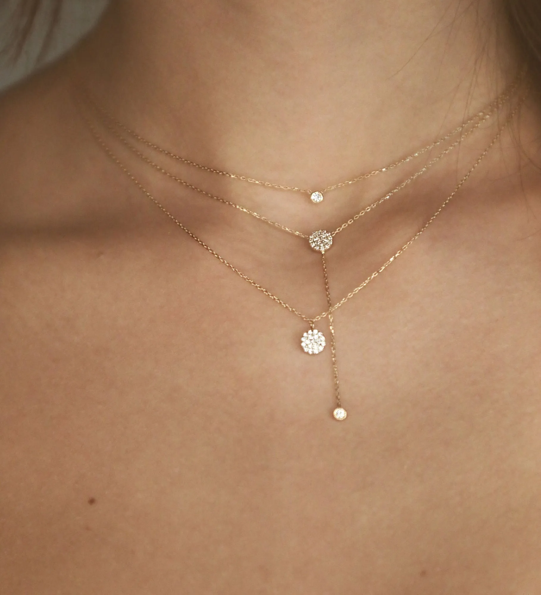 Dot 18K White Gold Necklace w. Diamond