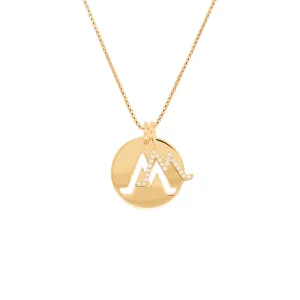 Double Charm Earth 18K Gold Plated Necklace w. Zirconia