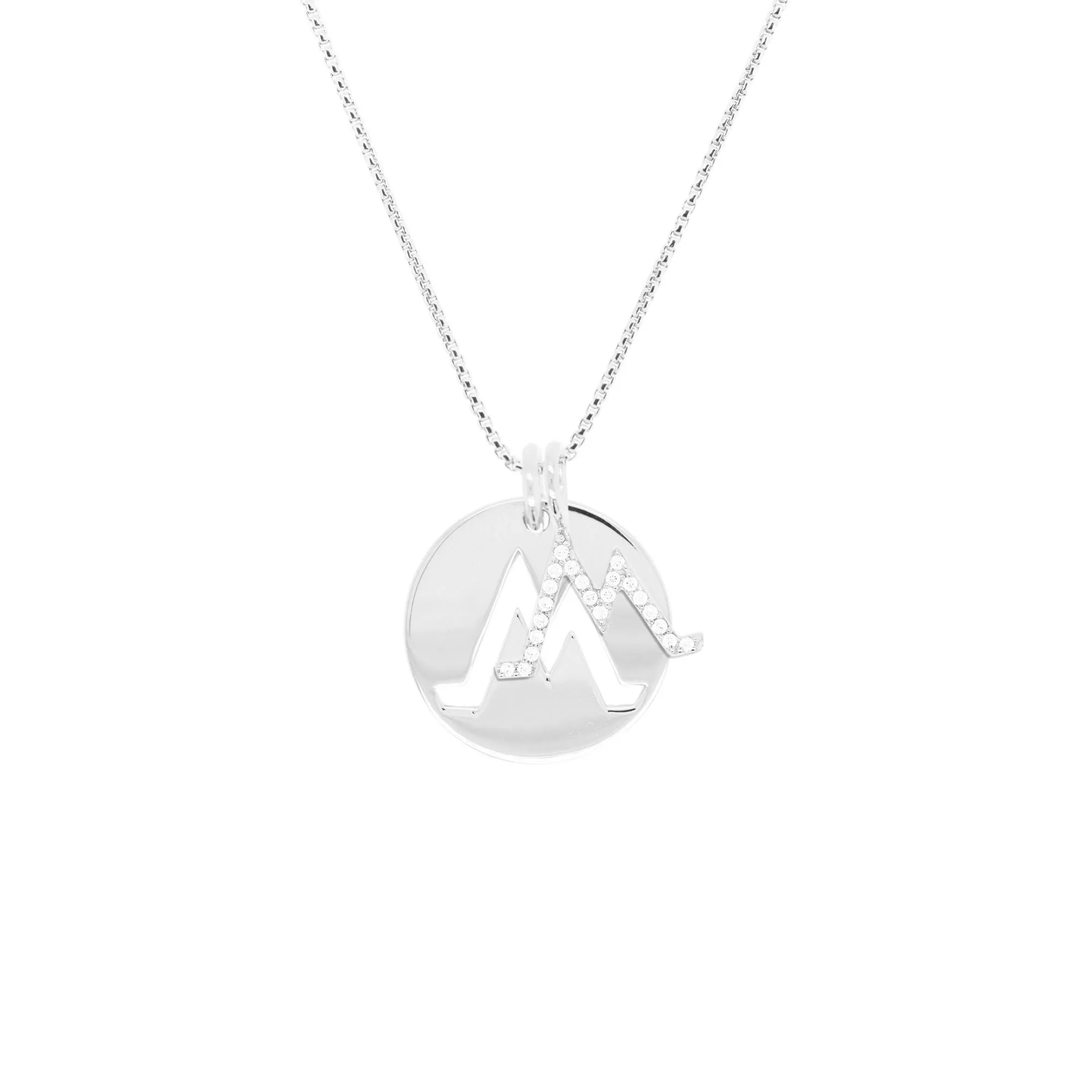 Double Charm Earth Silver Necklace w. Zirconia
