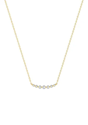 Double Degrade 18K Gold Necklace w. Lab-Grown Diamonds