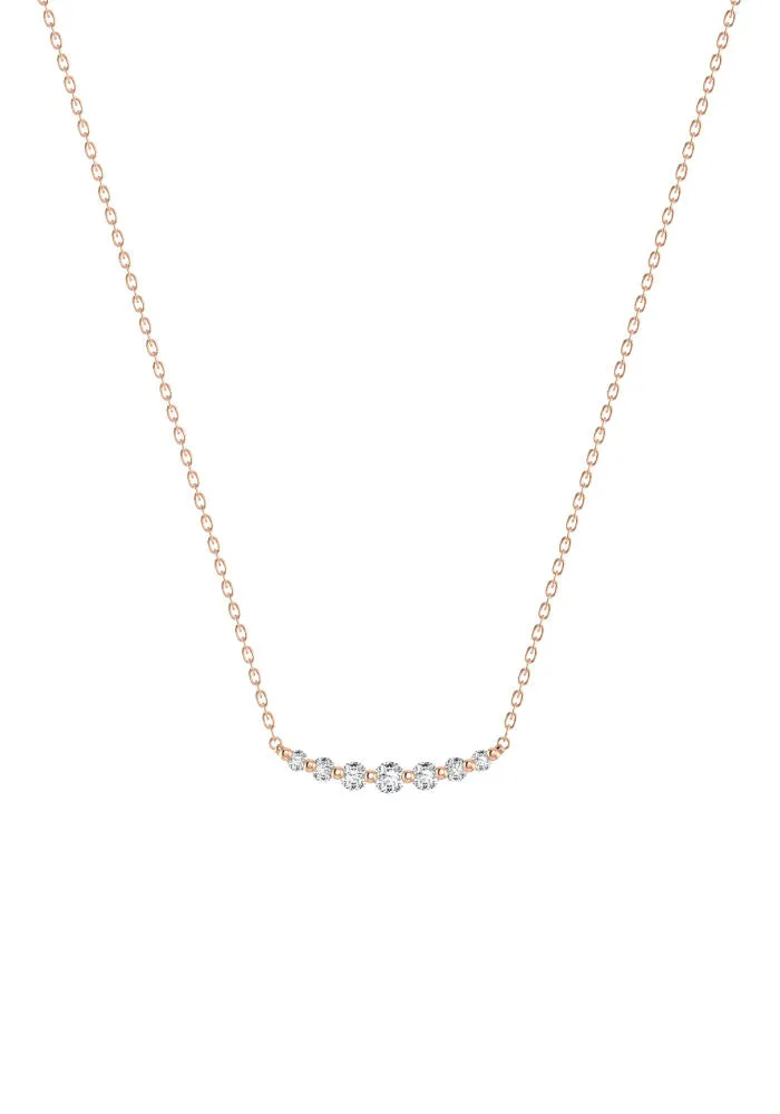 Double Degrade 18K Rosegold Necklace w. Lab-Grown Diamonds