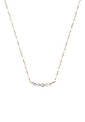 Double Degrade 18K Rosegold Necklace w. Lab-Grown Diamonds
