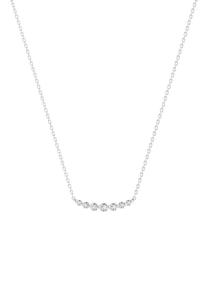 Double Degrade 18K Whitegold Necklace w. Lab-Grown Diamonds