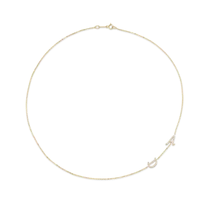 DOUBLE DIAMOND INITIAL NECKLACE Anita Ko