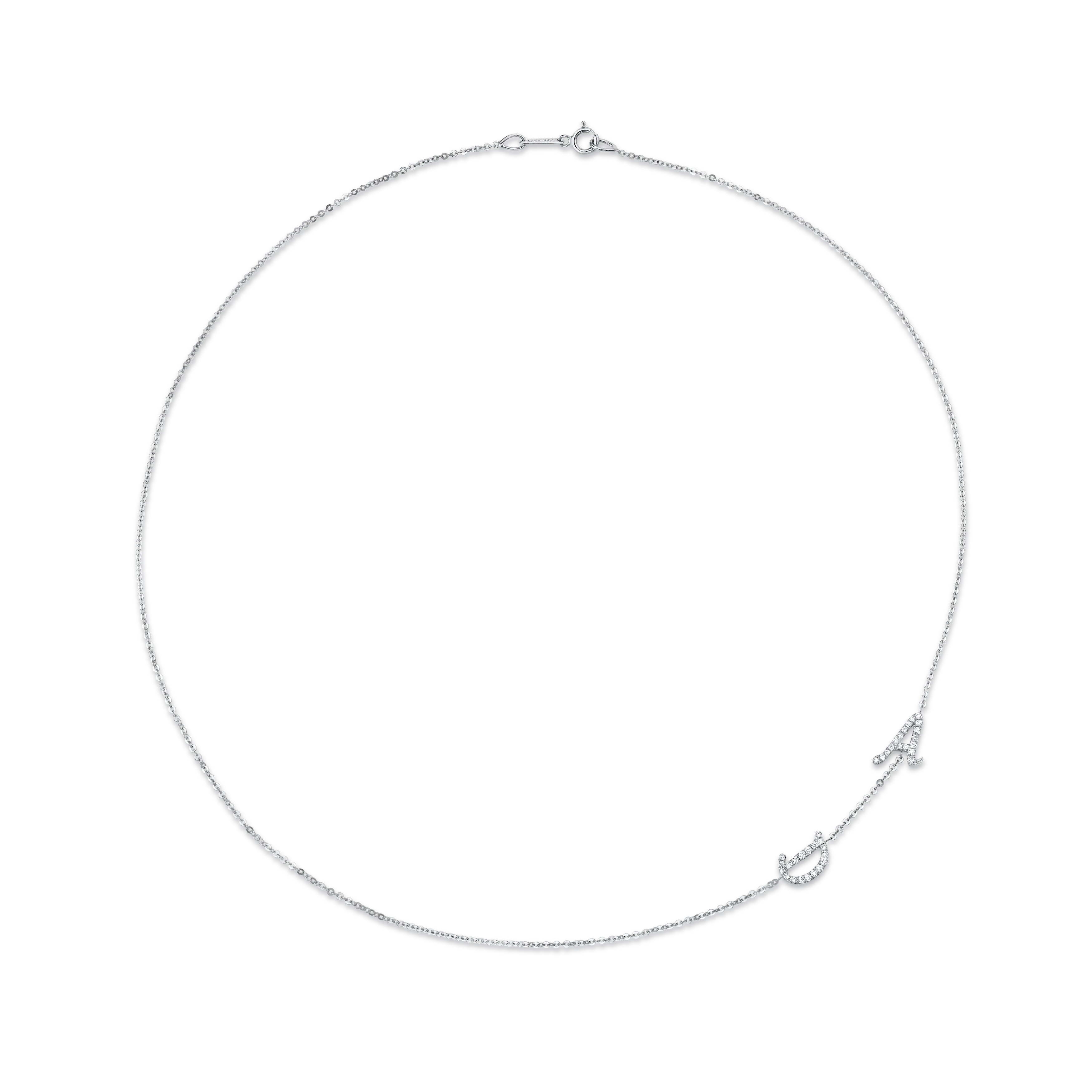 DOUBLE DIAMOND INITIAL NECKLACE Anita Ko