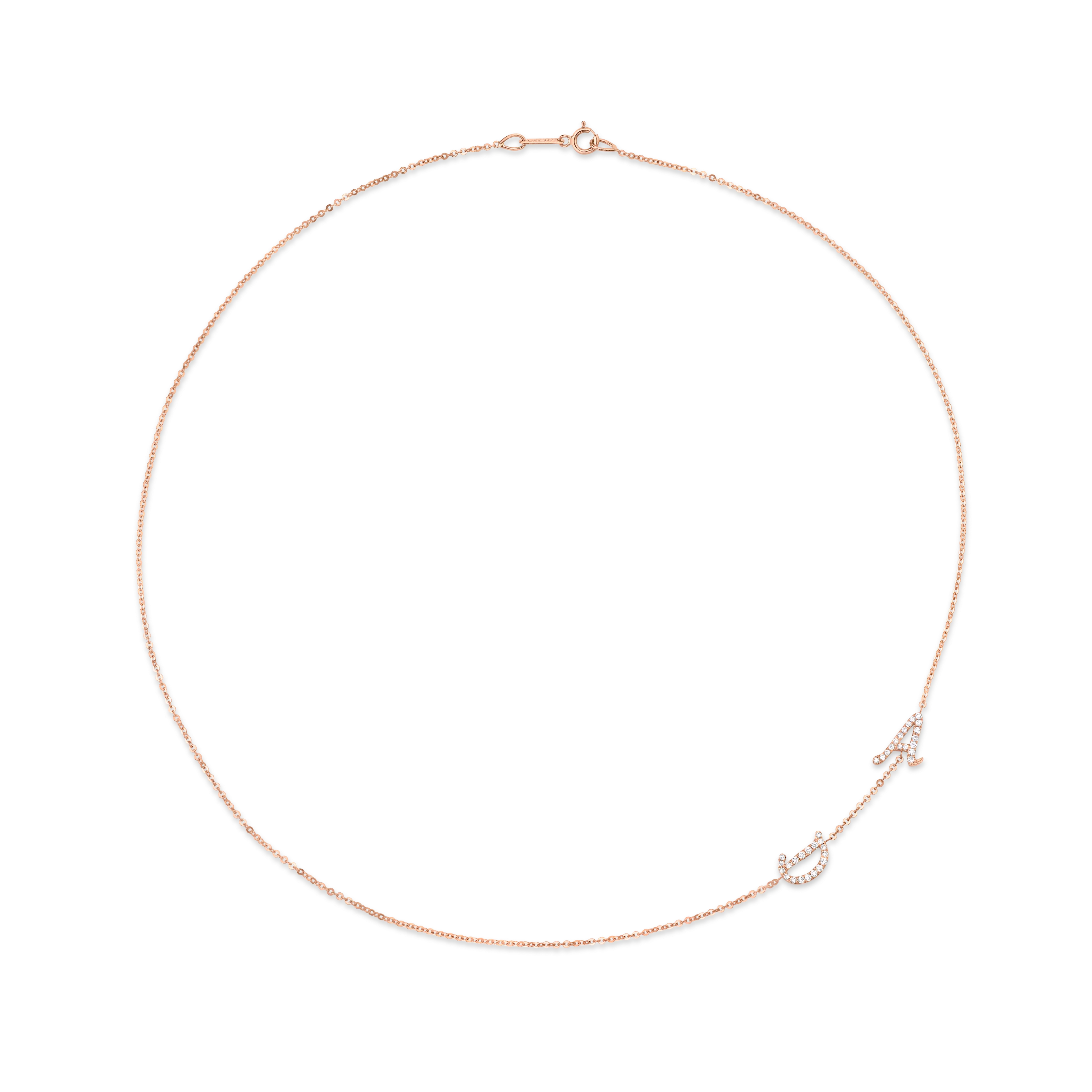 DOUBLE DIAMOND INITIAL NECKLACE Anita Ko