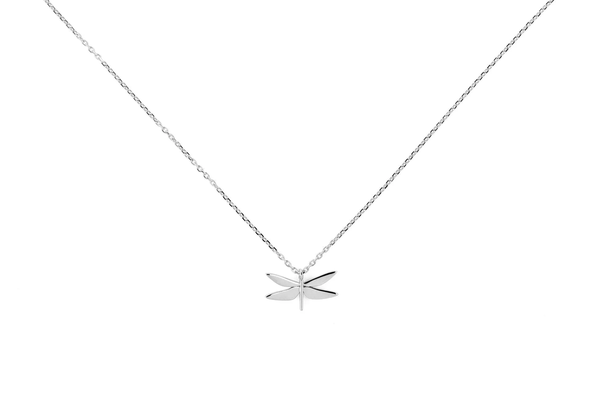 Dragonfly 14K Whitegold Pendant