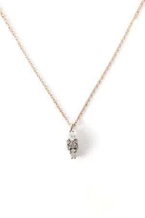 Drop 18K Gold Necklace w. Diamonds