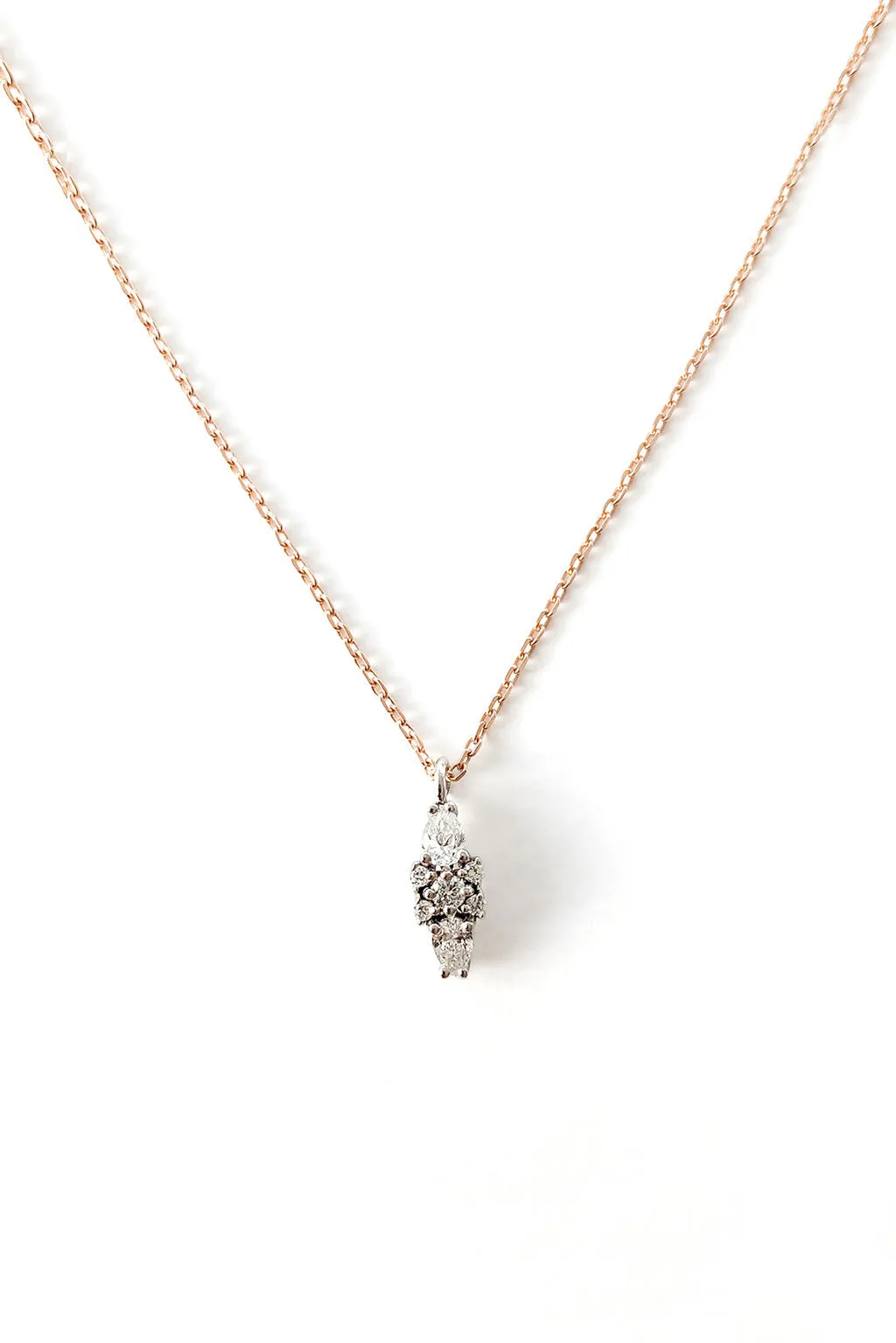 Drop 18K Gold Necklace w. Diamonds