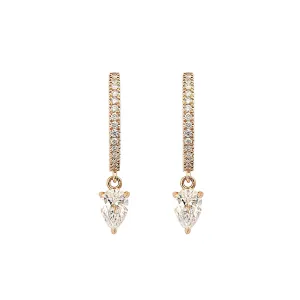 Drop 18K Gold, Rosegold or Whitegold Creoles w. Diamonds