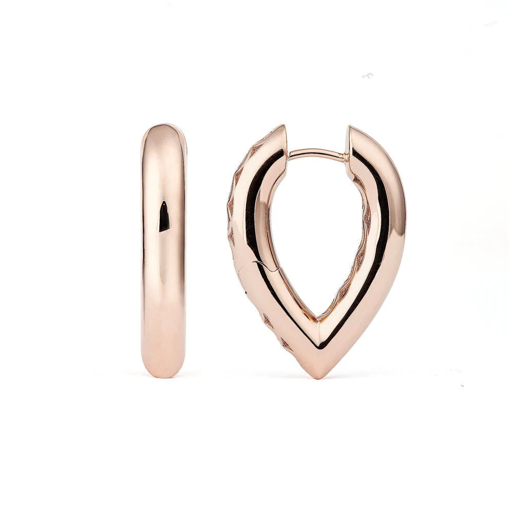 Drop Link Medium Plain (25 mm) 18K Rosegold Hoops