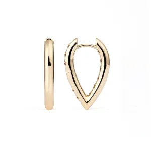 Drop Link Small Plain (21 mm) 18K Gold Hoops