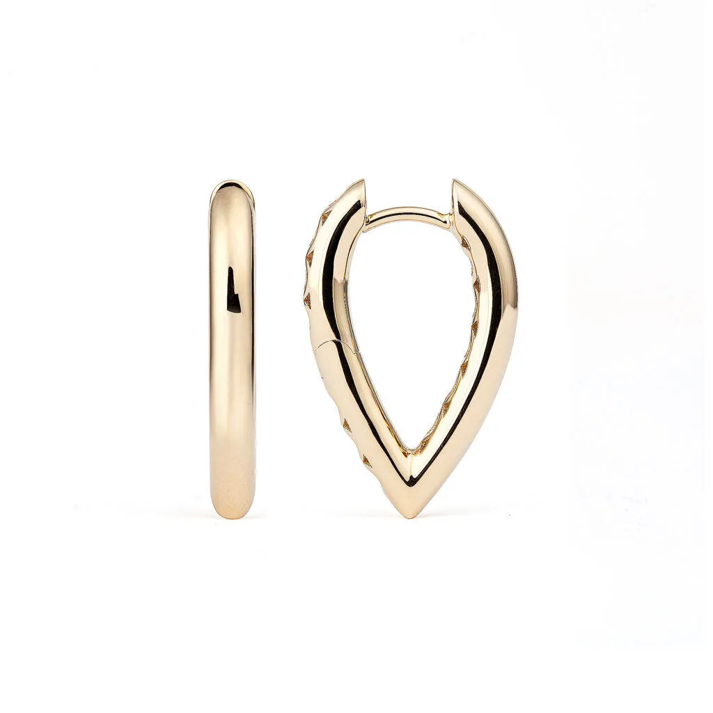 Drop Link Small Plain (21 mm) 18K Gold Hoops
