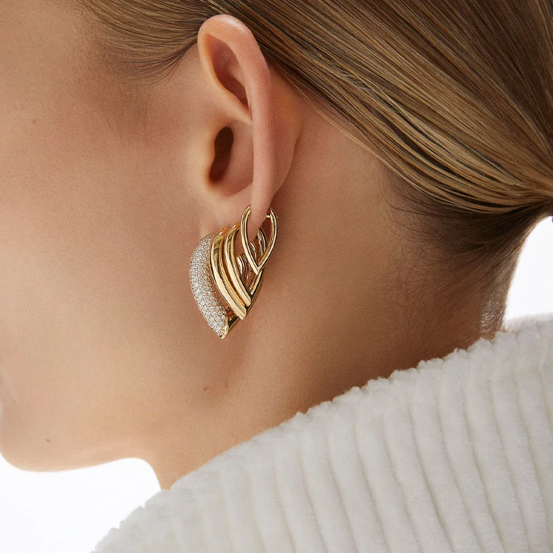 Drop Link Small Plain (21 mm) 18K Gold Hoops