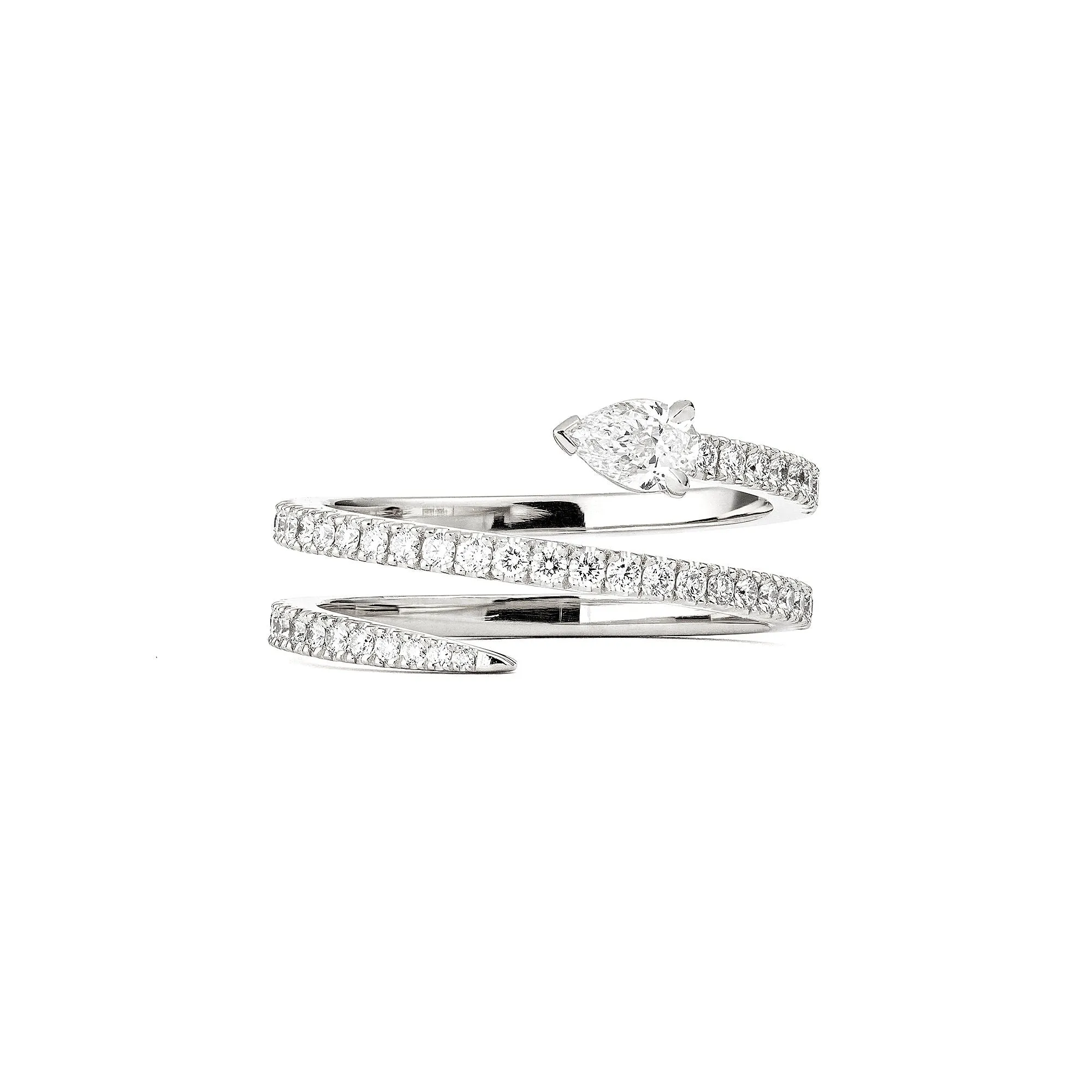 Drop Spin 18K Whitegold Ring w. Diamonds