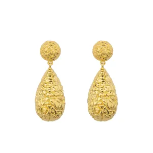 Drop Structure Gold Plated Earrings