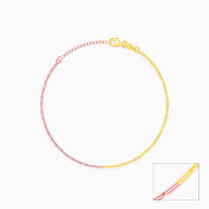 Dual Tone Link Chain Anklet Giva