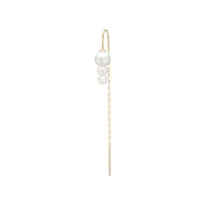 Eden Chain 14K Gold Earring w. Pearl