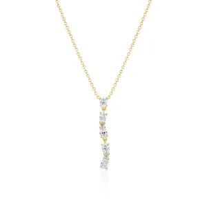 Ellera Ovale Lungo Gold Plated Necklace w. Zirconia