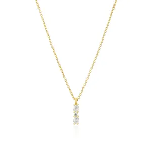 Ellera Ovale Piccolo 18K Gold Plated Necklace w. Zirconia