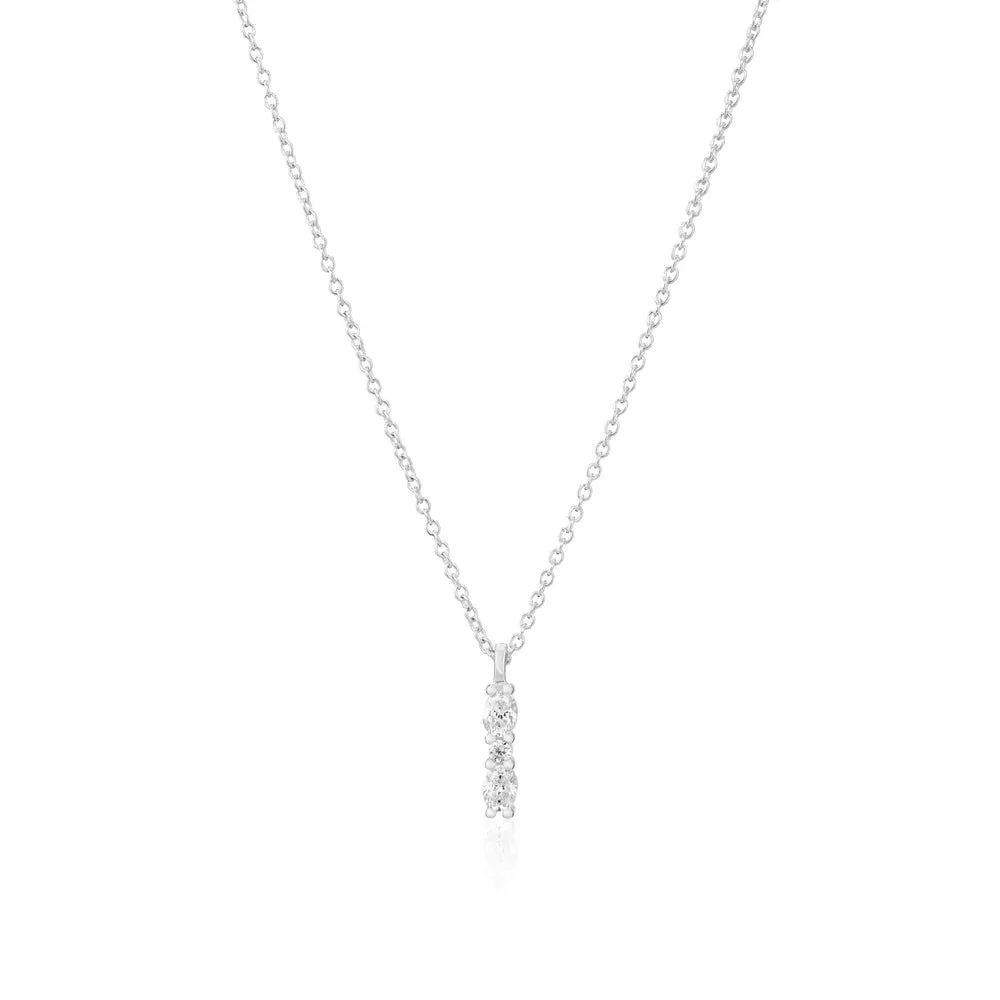 Ellera Ovale Piccolo Silver Necklace w. Zirconia