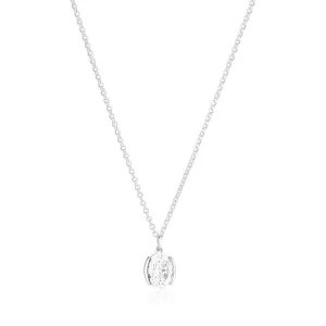Ellisse Carezza Silver Necklace w. Zirconia
