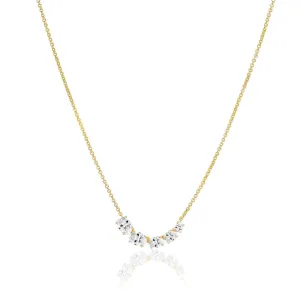 Ellisse Cinque 18K Gold Plated Necklace w. Zirconias