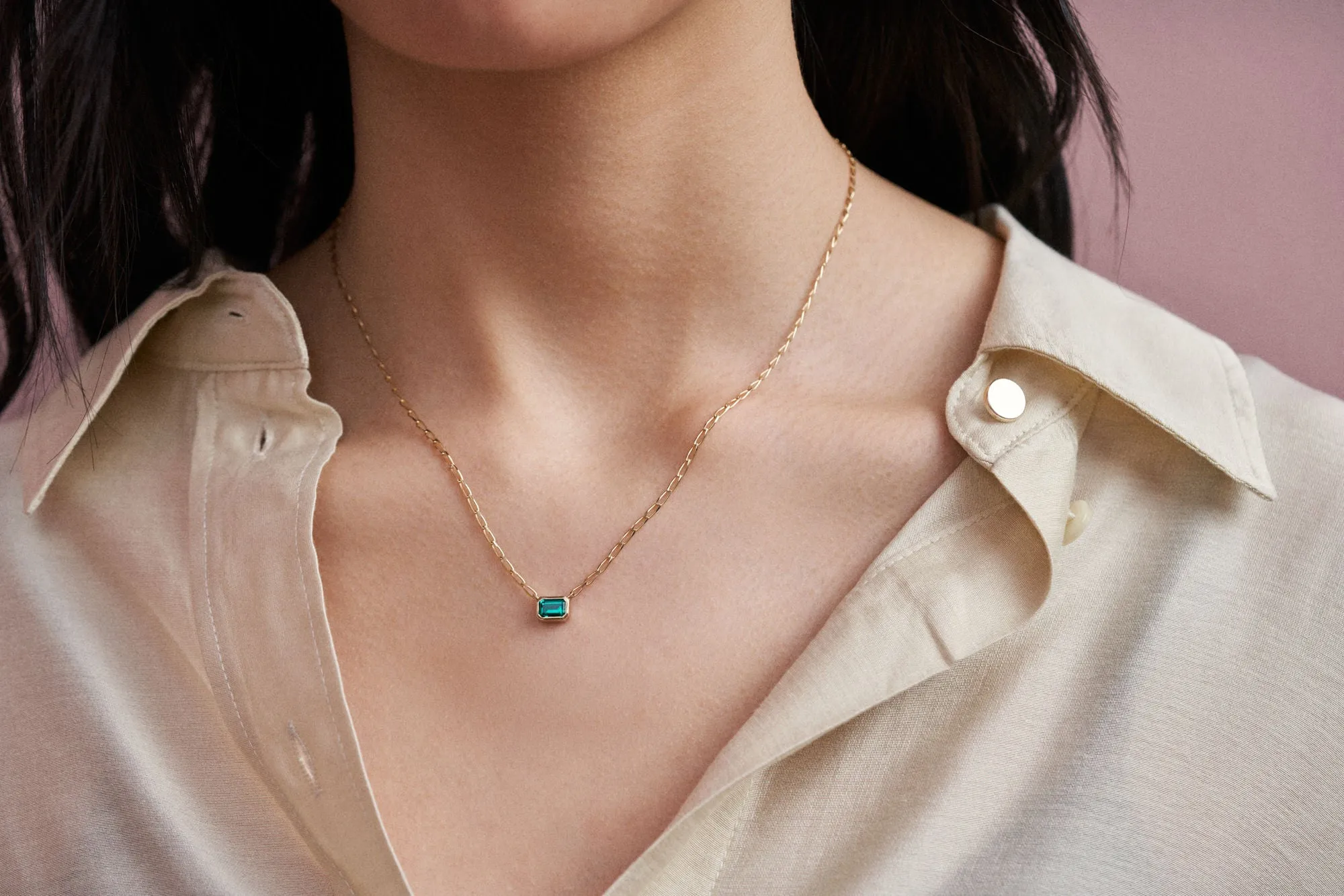 Emerald 14K Gold Necklace