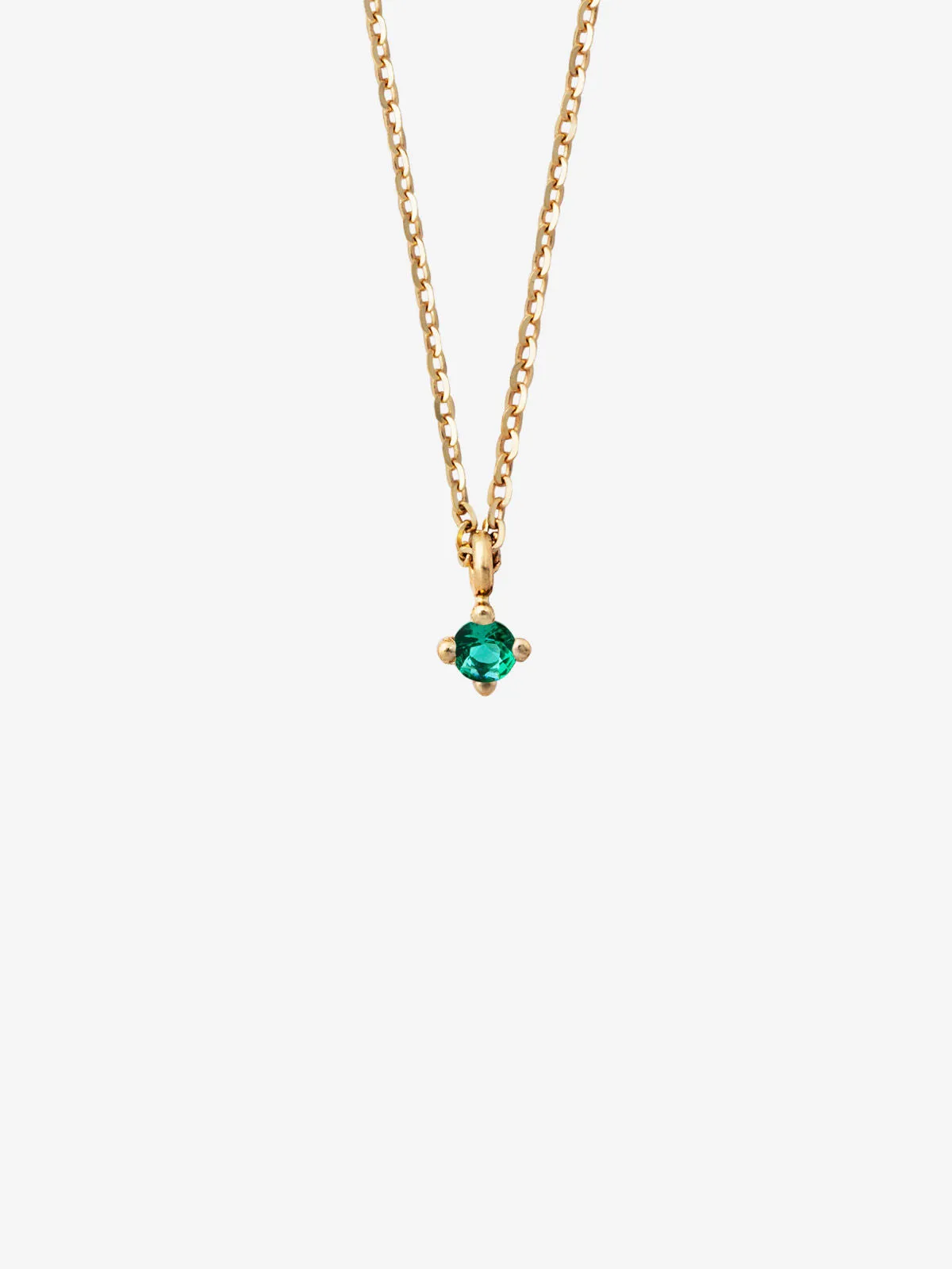 Emerald Drop 0.05 14K Gold Necklace w. Emerald