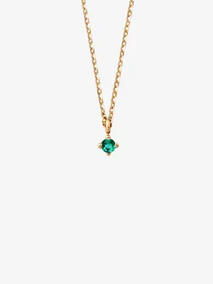 Emerald Drop 0.05 14K Gold Necklace w. Emerald