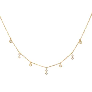 Enchanting 18K Gold Necklace w. Diamonds