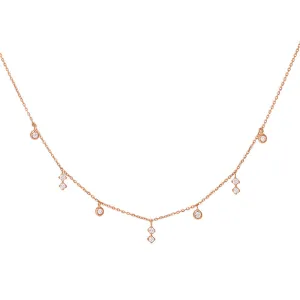 Enchanting 18K Rose Gold Necklace w. Diamonds