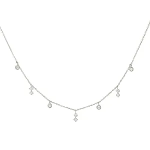 Enchanting 18K White Gold Necklace w. Diamonds