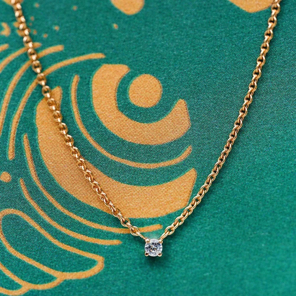Essential Joy 18K Rosegold Necklace w. Sapphire
