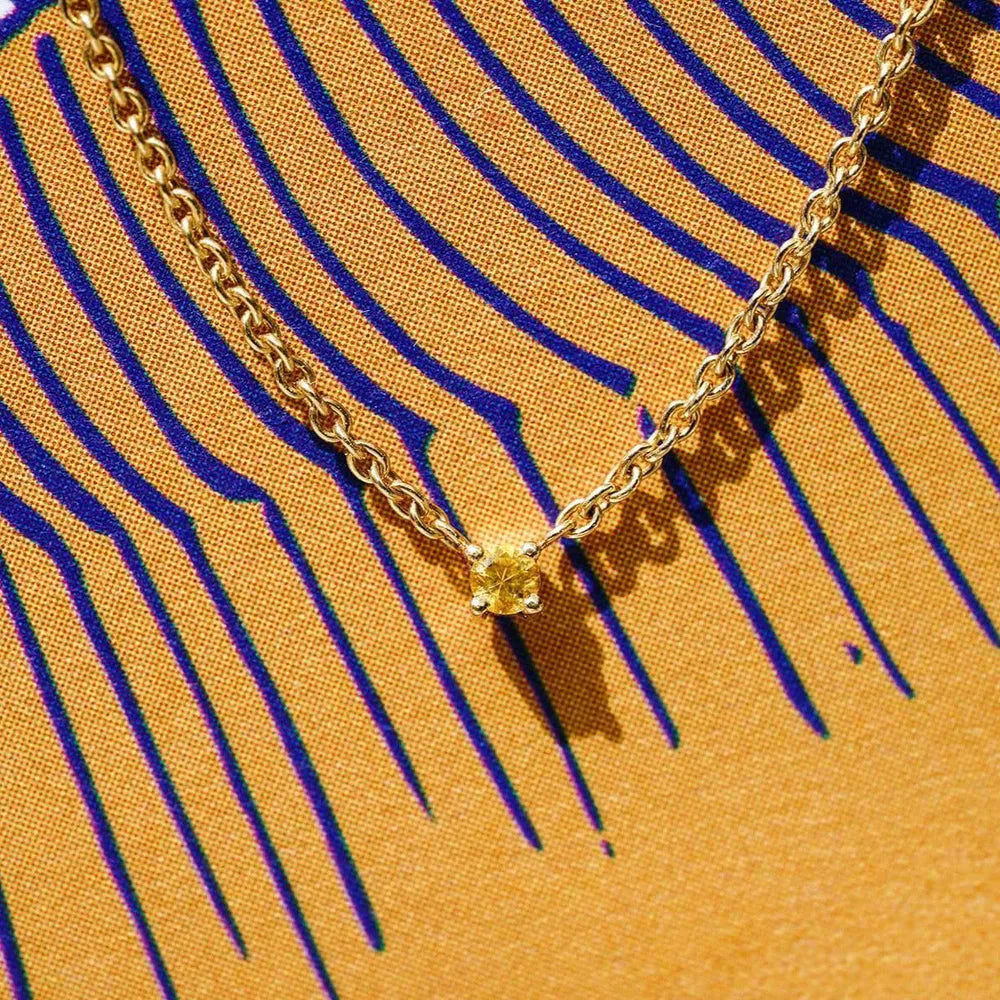 Essential Joy 18K Rosegold Necklace w. Sapphire