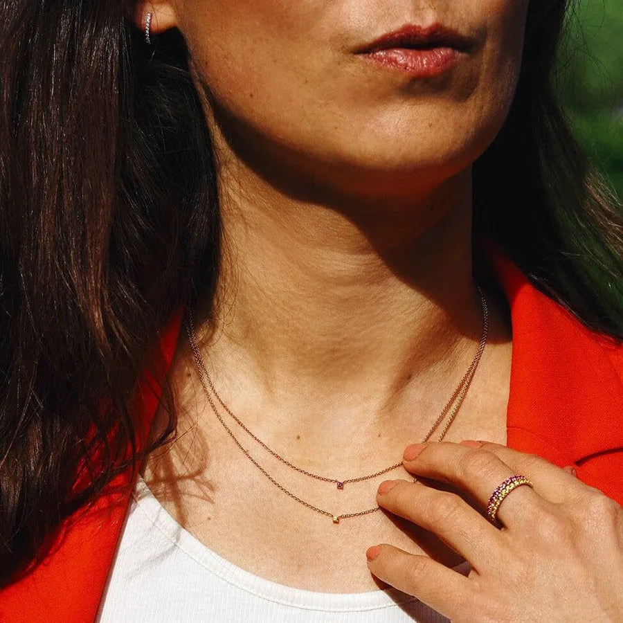 Essential Joy 18K Rosegold Necklace w. Sapphire