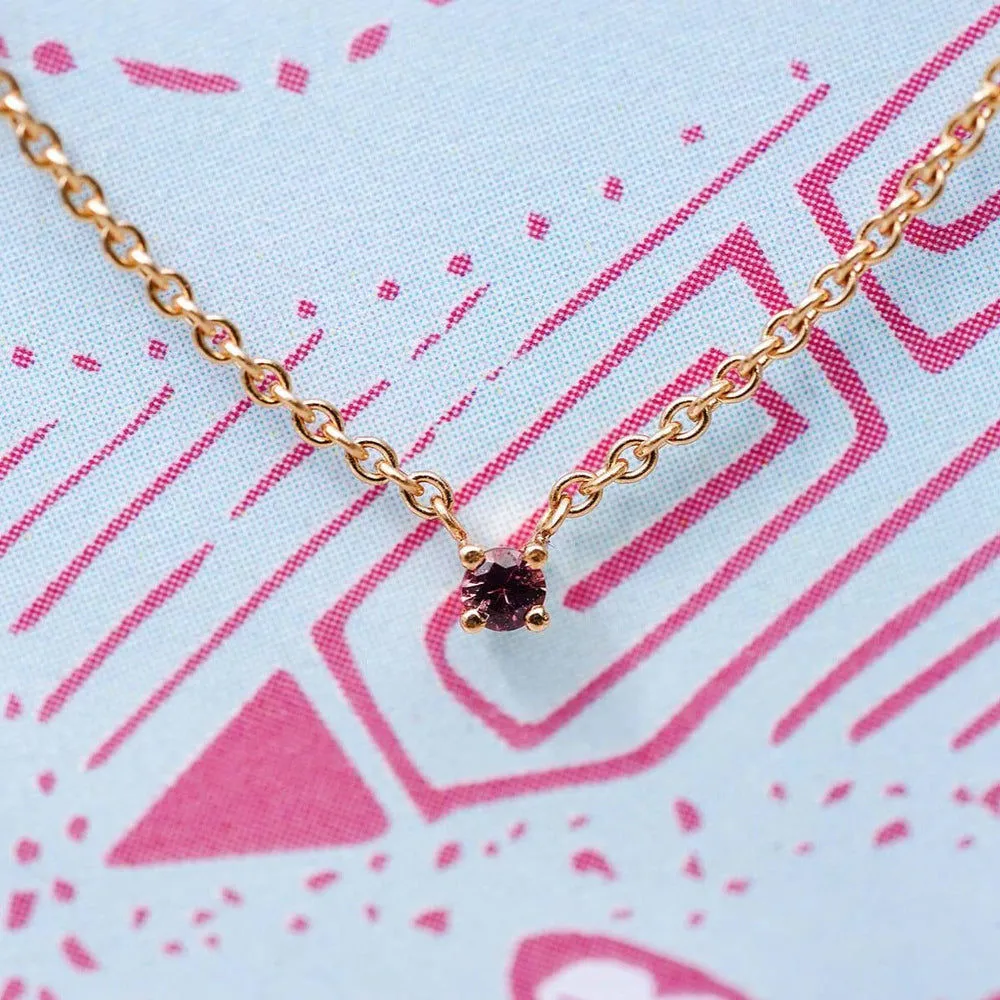 Essential Joy 18K Rosegold Necklace w. Sapphire