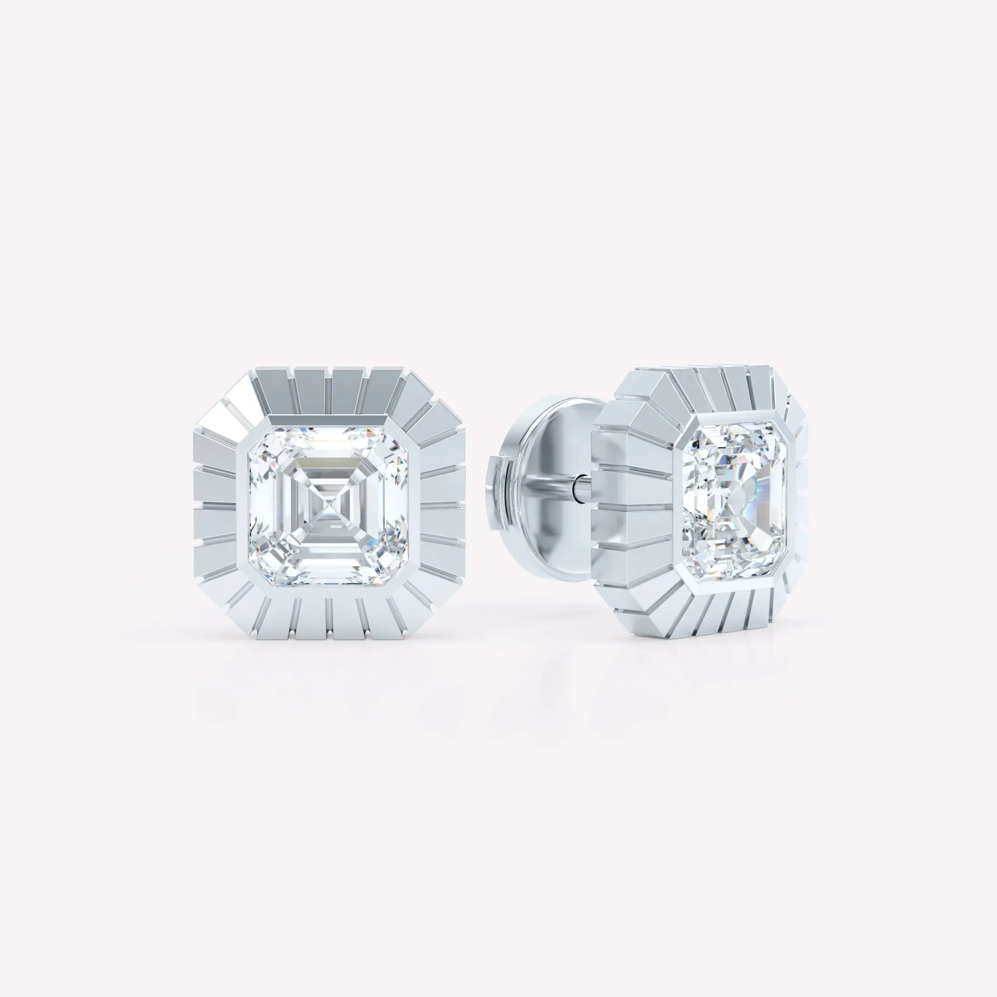 Eternity Asscher 18K Whitegold Stud w. Lab-Grown Diamond