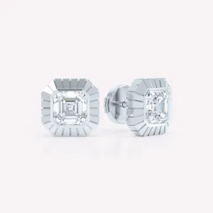 Eternity Asscher 18K Whitegold Stud w. Lab-Grown Diamond