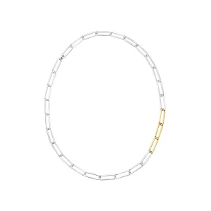 Exhaling her 18K Silver & Gold Necklace