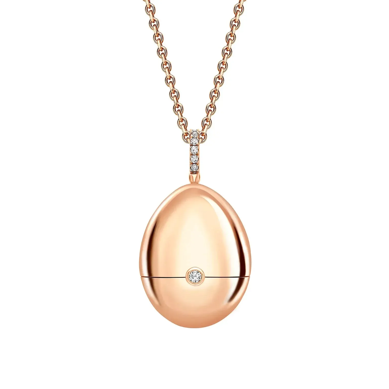 Faberge Essence 18ct Rose Gold Ruby Set Rose Surprise Locket