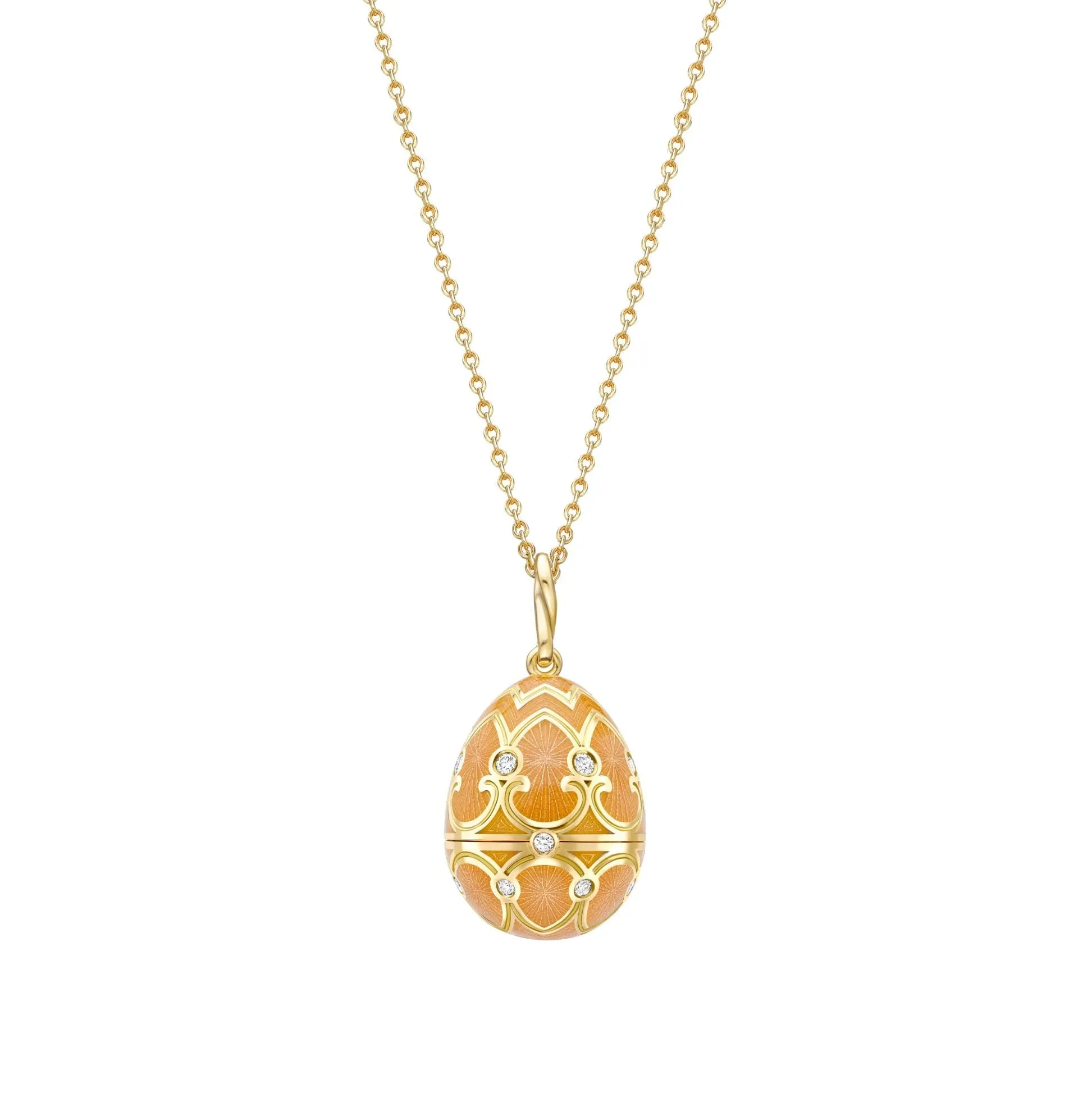 Faberge Heritage 18ct Yellow Gold Diamond Guilloche Enamel Bee Surprise Locket