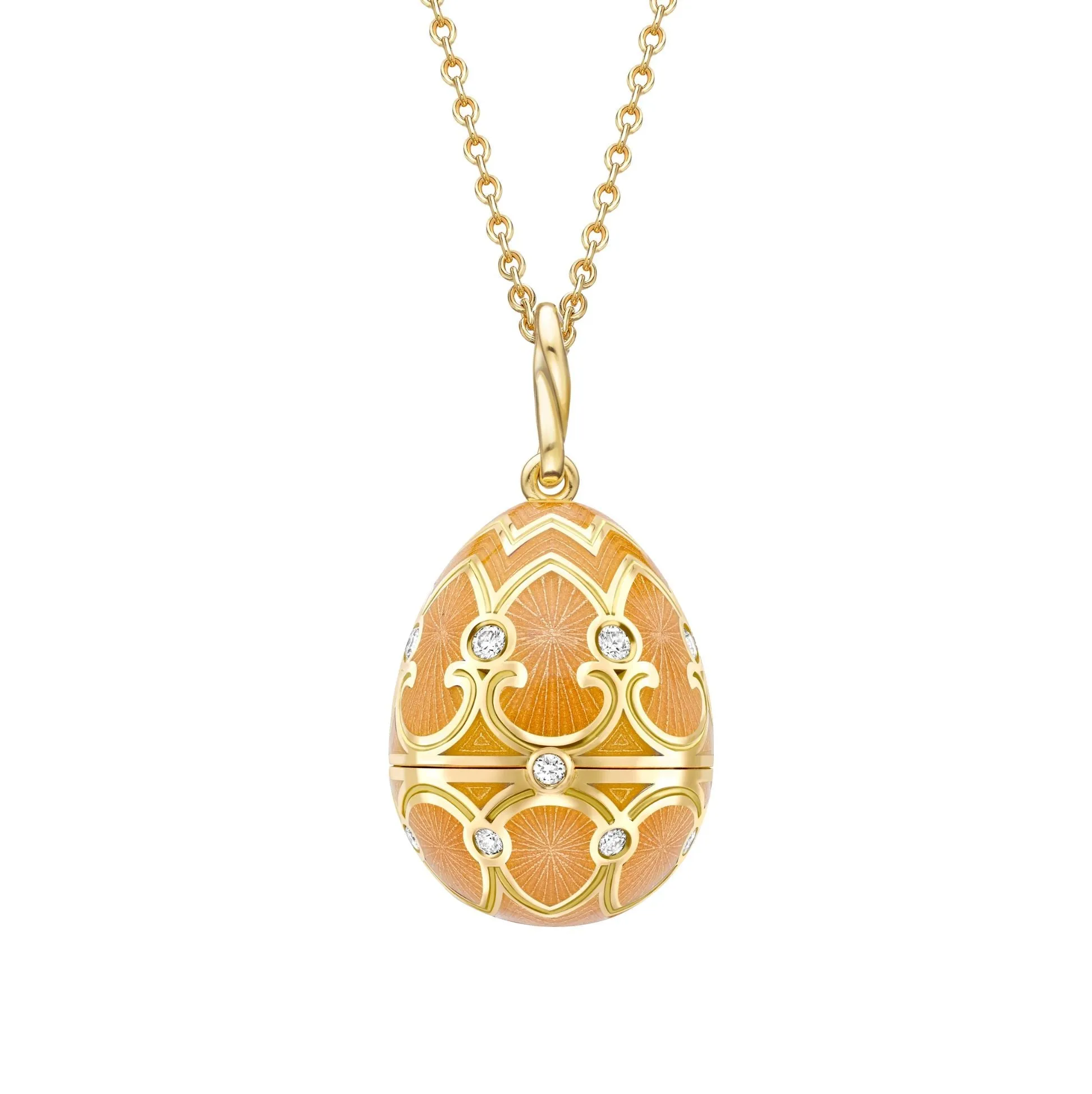 Faberge Heritage 18ct Yellow Gold Diamond Guilloche Enamel Bee Surprise Locket