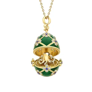 Faberge X 007 Special Edition 18ct Yellow Gold Guilloche Octopussy Egg Surprise Locket