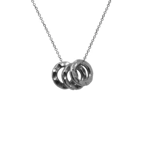 Facet oxidized Silver Necklace