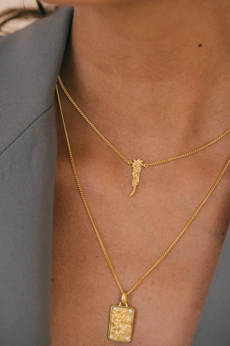 Falling star necklace gold plated Wildthings Collectables