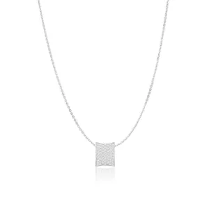 Felline Concavo Silver Necklace w. Zirconias