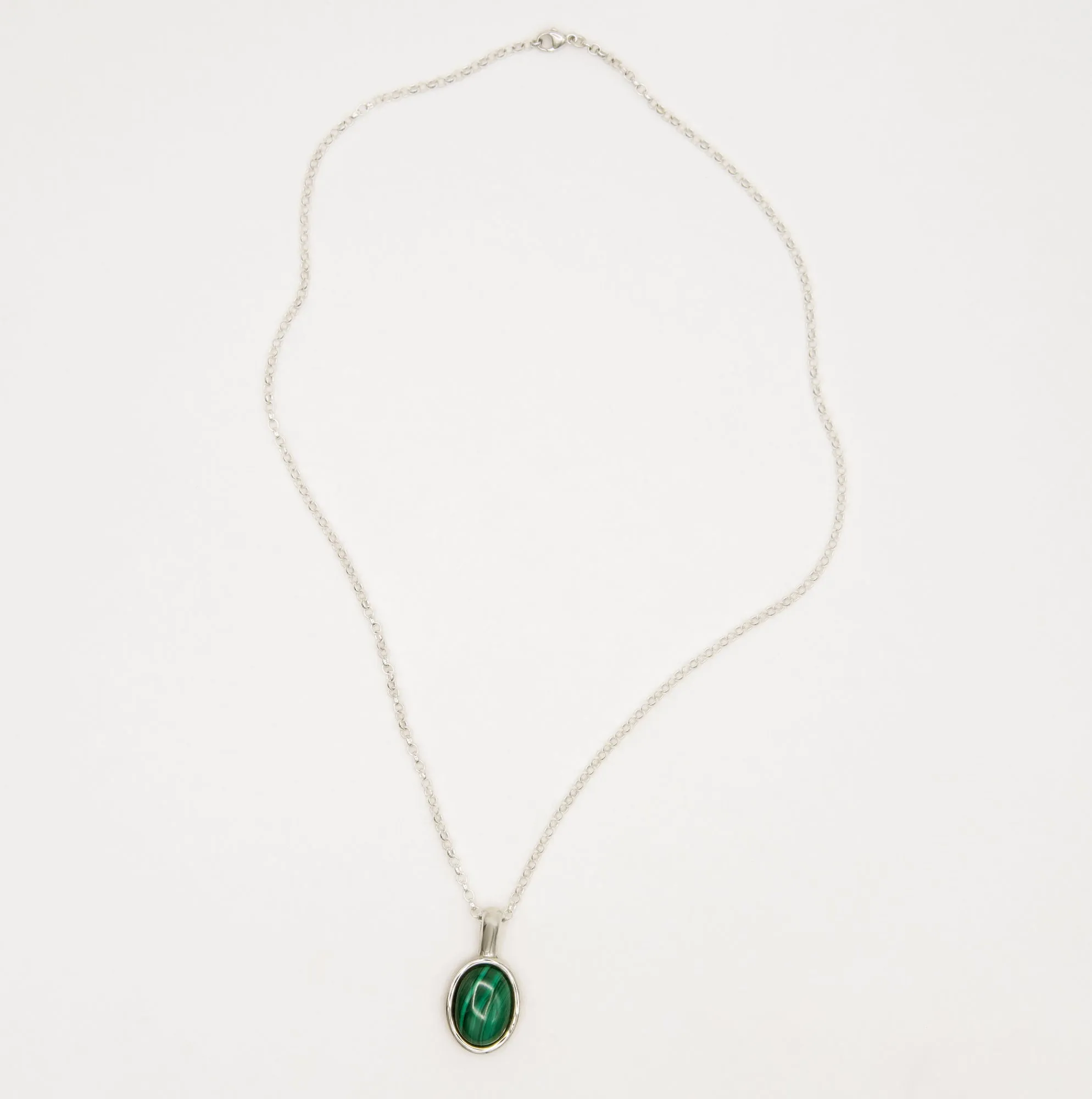 Figura Silver Necklace w. Malachite
