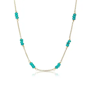 Fiji 18K Gold Plated Necklace w. Turquoise