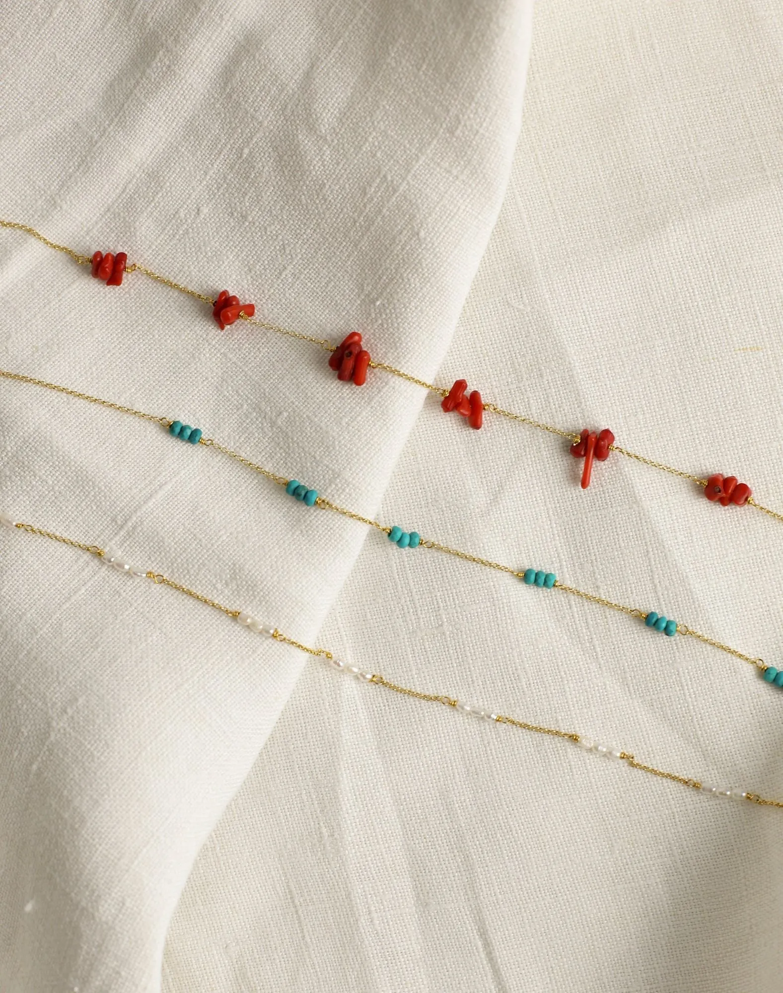 Fiji 18K Gold Plated Necklace w. Turquoise